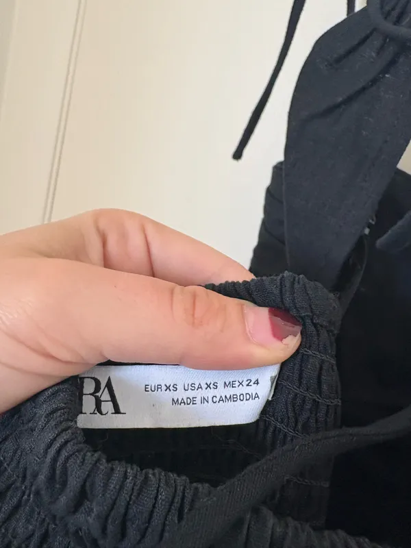 ZARA Black Cotton Midi Dress with Leg Slit - Image 4