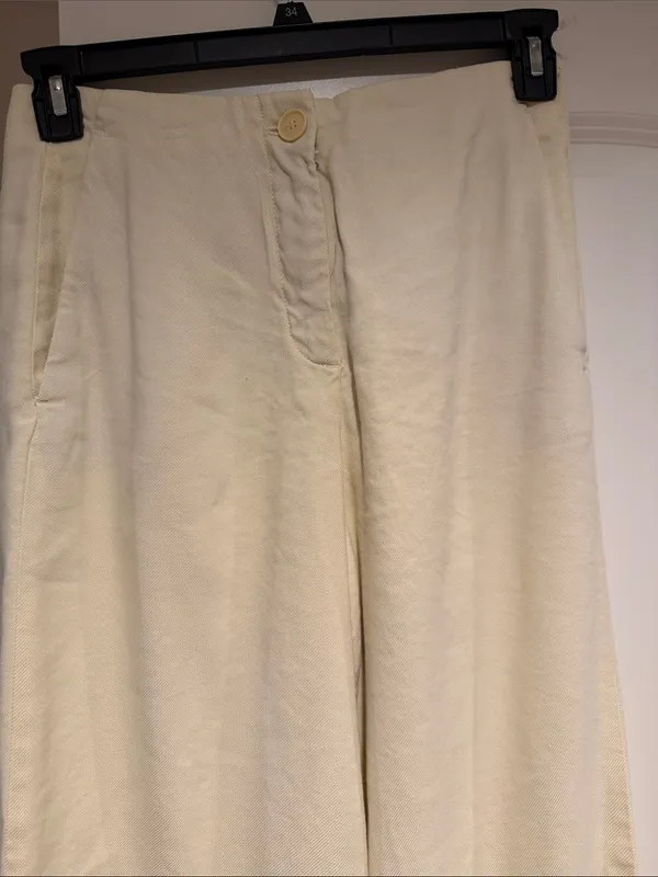 Zara Light Cream Wide-Leg High-Rise Trousers - Image 2
