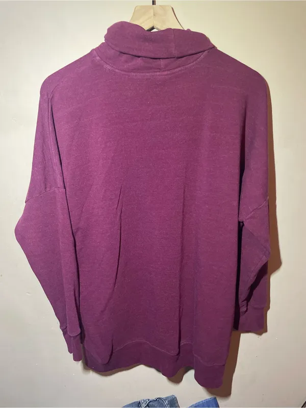 PINK Victoria's Secret Plum Purple Cowl Neck Sweatshirt Small Pullover - Image 3