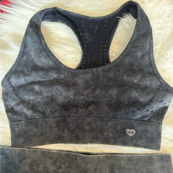 Wildfox SWEAT Marbled Sports Bra & Bike Shorts Set | Size S - Image 3