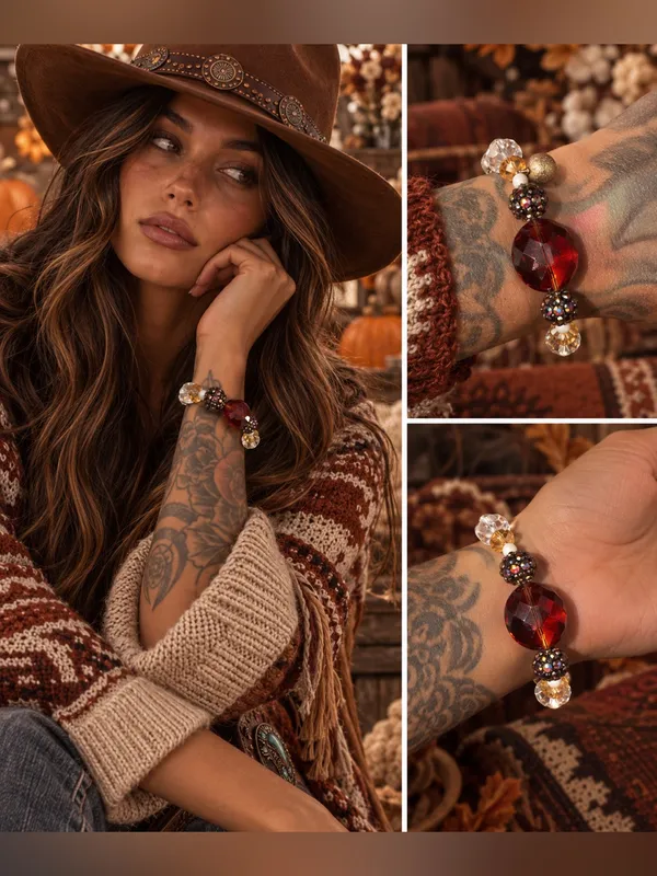 Boho Western Chic Handmade Wrap Bracelet - Image 2