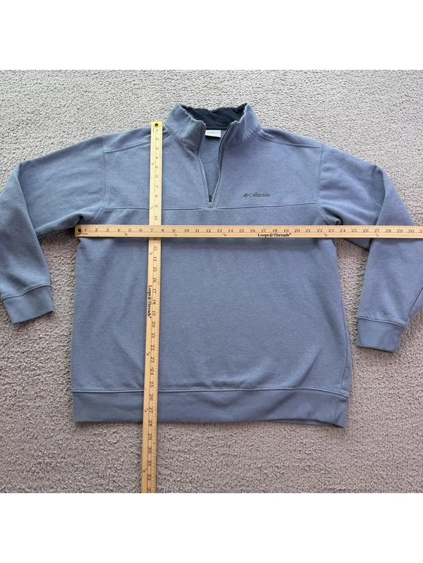 The North Face Columbia Quarter Zip Fleece Pullover Sweatshirt Blue XL Outdoor Casual - Image 3