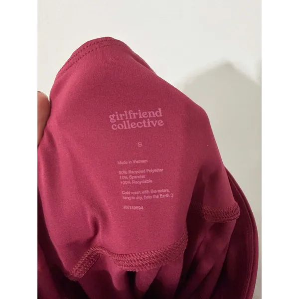Girlfriend Collective Women’s High Rise Ankle Leggings Burgundy Size S Yoga - Image 7