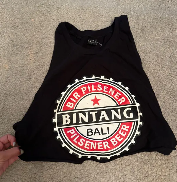 Bali Bintang Cropped Tank Black Size XL - Image 3