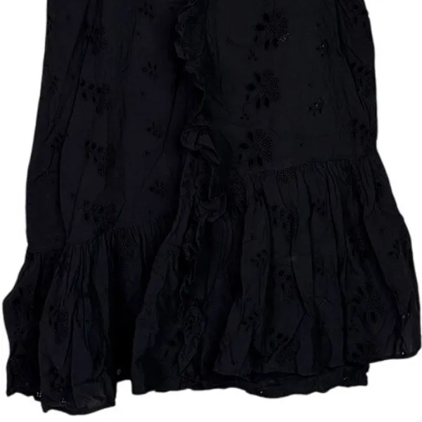 Zara Delicate Eyelet Floral Daisy Embroidered Sleeveless Mini Dress Large Black - Image 7