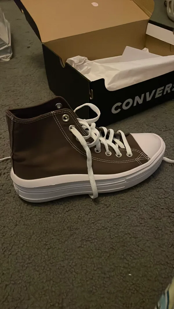 Converse High-Top Platform Sneakers Brown - Image 8