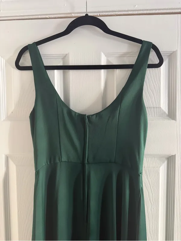 David's Bridal Celebrate Crepe-Back Satin Scoop Tank Dress Juniper Size 6 - Image 7