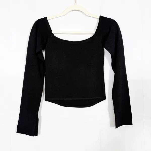 White Fox Boutique It’s Just Us Long Sleeve Corset Top Black - Image 5