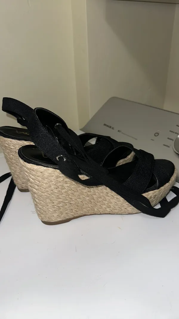 Lulus Wedges Lace-Up Black - Image 2