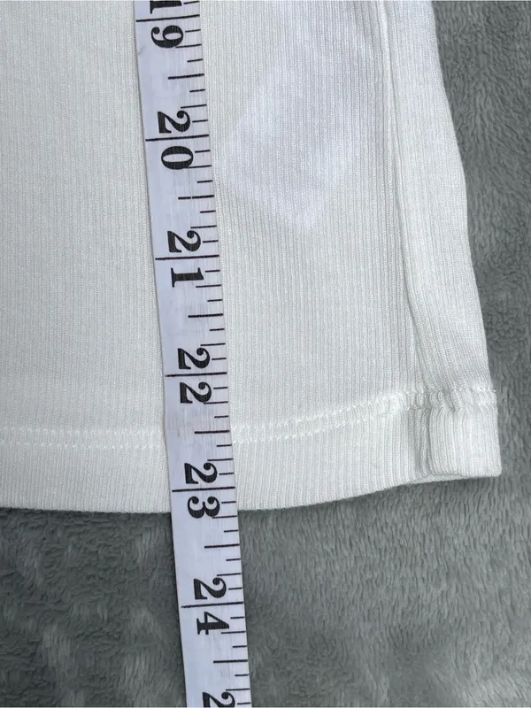 L’AGENCE Ressi white ribbed tshirt minimalist classic layers casual streetwear S - Image 6