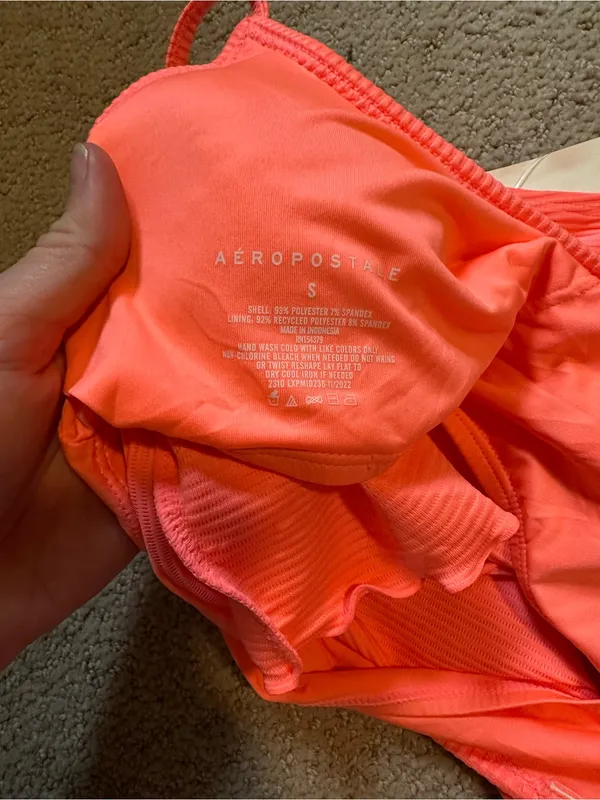 NWT Aeropostale ribbed bikini set coral - Image 5