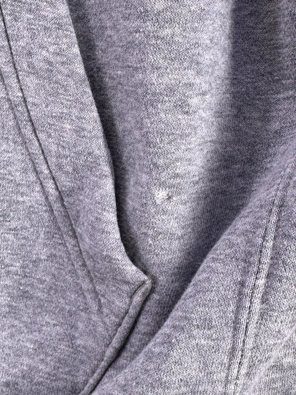 Vintage Nike Light Gray Hoodie White Logo Size Medium - Image 5