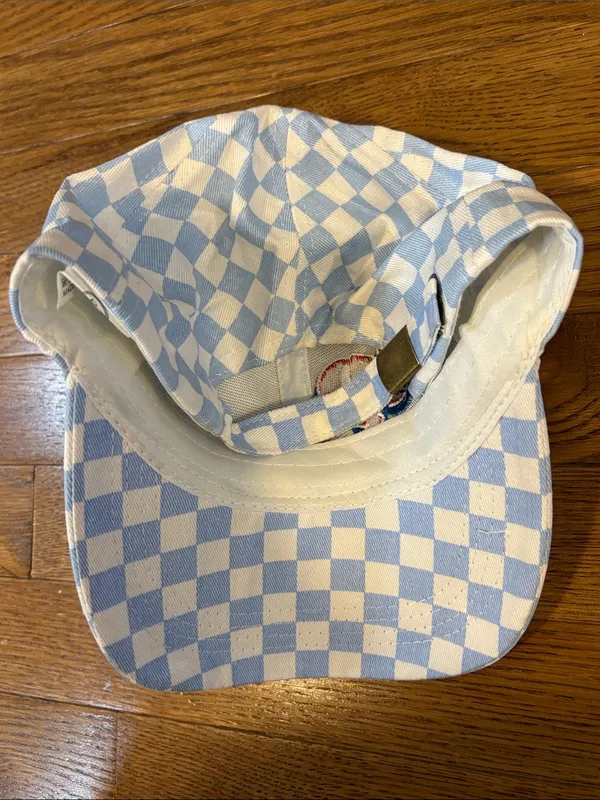 Light Blue & White Checkered Baseball Hat “Dip” Bar Shampoo One Size Adjustable - Image 4