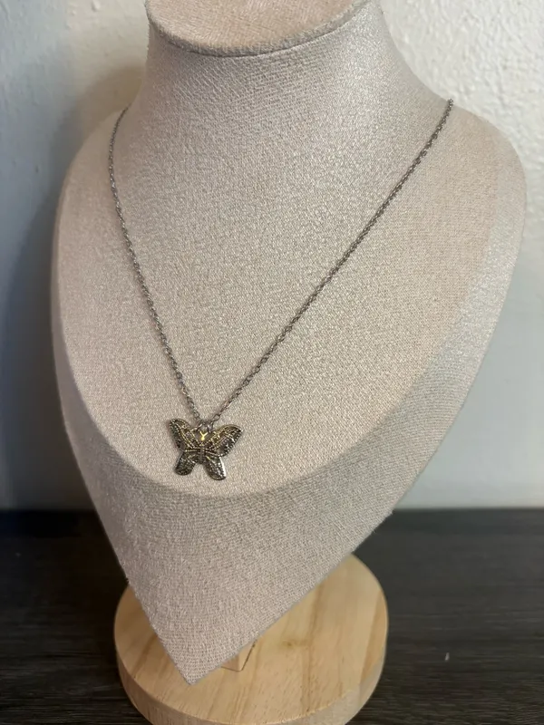 Handmade Silver Butterfly Necklace - Image 4