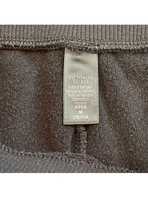 Victoria's Secret Black Loungewear sweatpants w embellishments Sz M Casual - Image 4