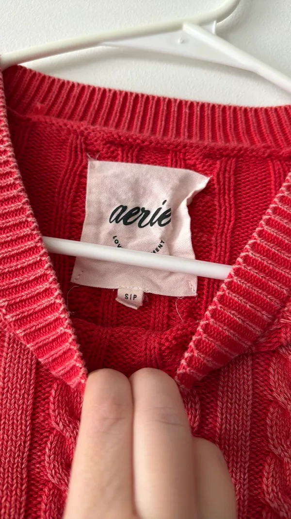 Aerie cropped cable knit sweater - Image 2