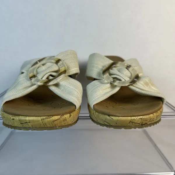 Skechers Cali Luxe Foam Women's Sandals Size 8 Beige Excellent Condition - Image 5