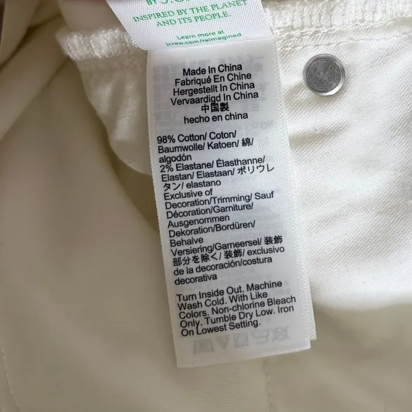 NWT!! J. CREW Curvy Slim Wide Denim Jeans Solid White Raw Hems Stretch‎ Size 27 - Image 14