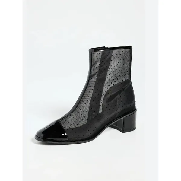 Tory Burch Polka-Dot Mesh Cap-Toe Ankle Booties, Black, Size 8, NWT no box. - Image 2