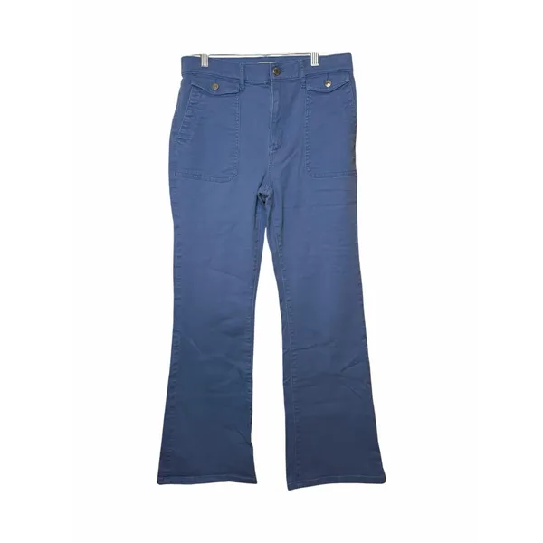 Loft Blue Utility Flare Pants High Rise Stretch Size 29 P Minimalist Coastal‎ - Image 2