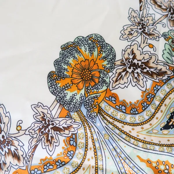 Cream Paisley Floral Scarf Wraps Gold - Image 5