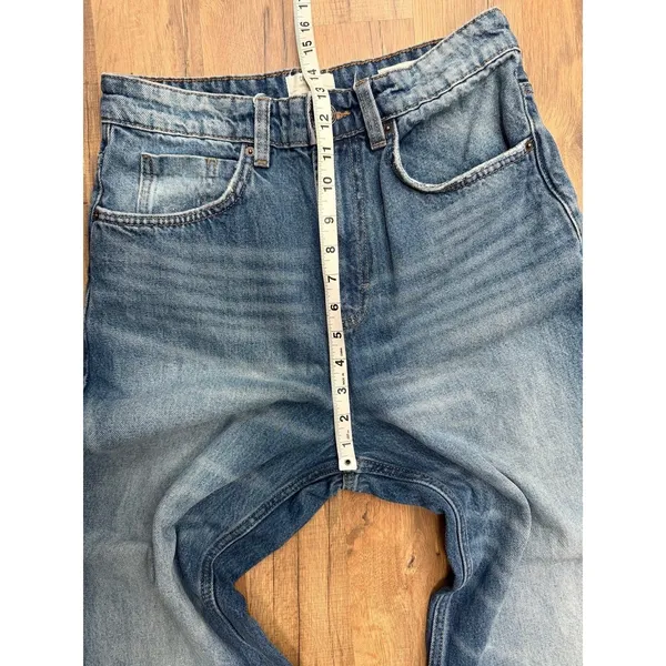 Cotton On Super Baggy Jeans‎ Women's 28 Blue Wide Leg High Rise Raw Hem Denim - Image 9