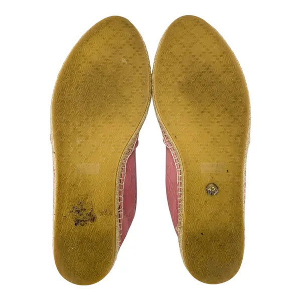 Gucci Guccissima Pink Leather GG Monogram Espadrille Flats EU 40 - Image 9