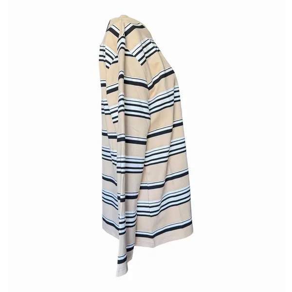 ROMY Varsity Stripe Polo Knit Top Tan Black Ivory Long Sleeve NWT XS - Image 5