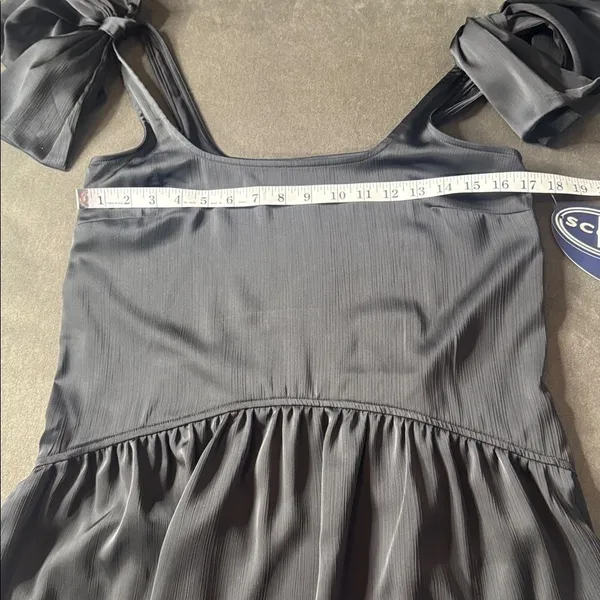 Women’s Black Scoop Bow Mini Dress Size XS 0-2 NEW - Image 9