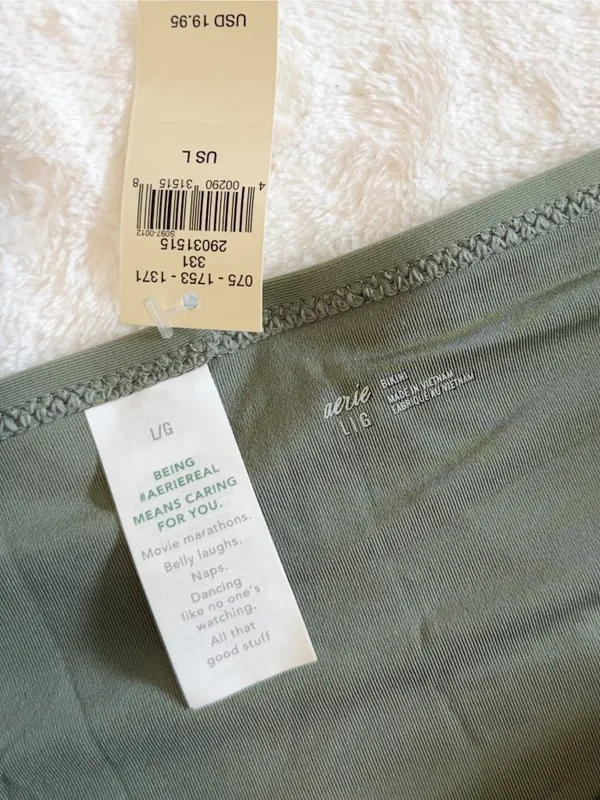 NWT Aerie Olive Green Bikini Bottoms - Size: Large - Image 2