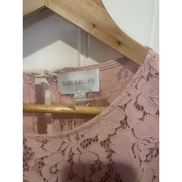 Fleur de Lis Lace Midi Dress BY SUGARLIPS MAUVE COLOR SIZE M - Image 11