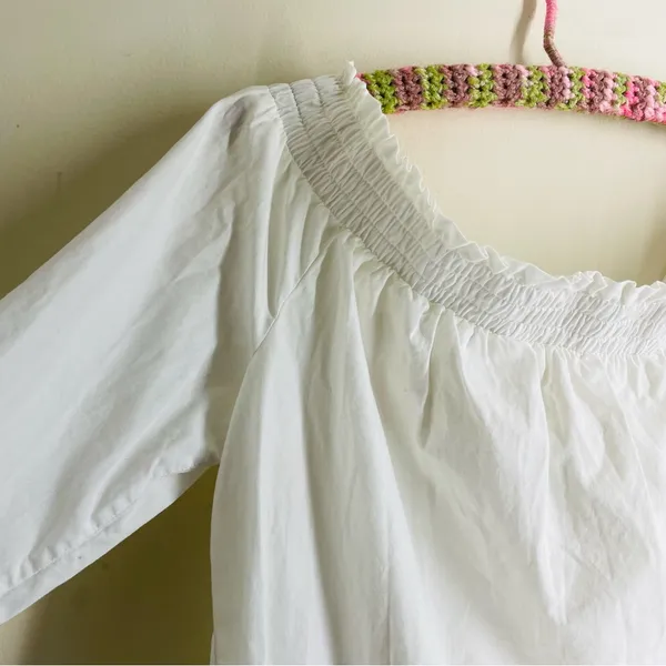 Maeve Off-Shoulder Relaxed Fit White Poplin Top Tantira size M - Image 6