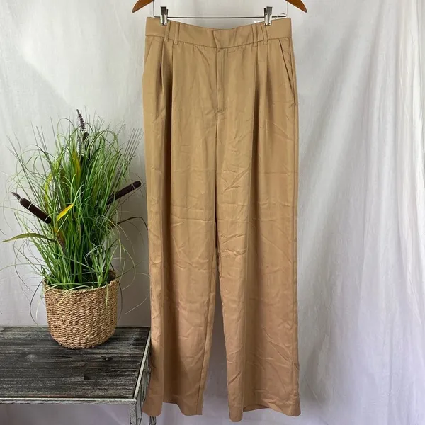 Zara Tan High Waist Trouser Pants NEW L - Image 2
