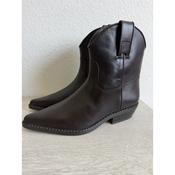 Michael Kors Noemie Women's Brown Leather Pull-On Ankle Bootie Pointed W 5.5 - Image 5