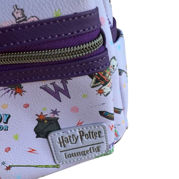 Loungefly Harry Potter Weasleys Wizard Wheezes Mini Backpack Purple Rare 11x10” - Image 8