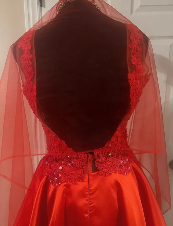 Coya Collection Formal red A line homecoming dress - Image 4
