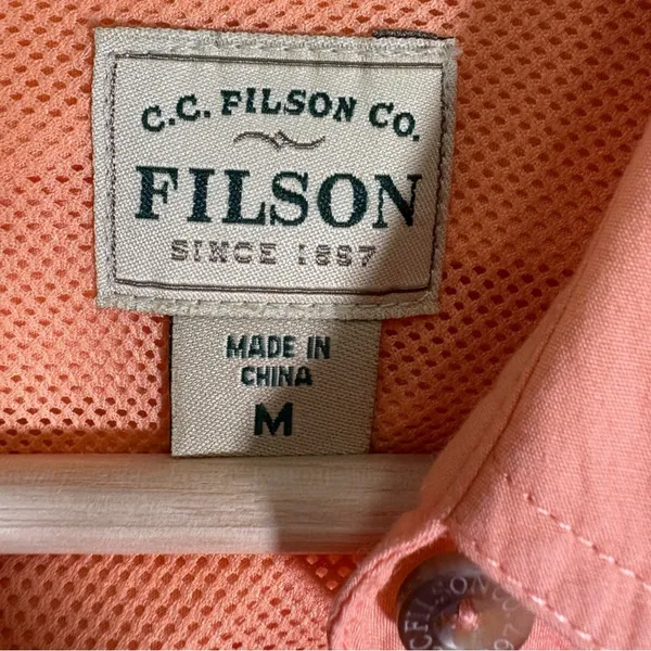 CC Filson Long Sleeve Button Up Shirt Size Medium Pink - Image 7