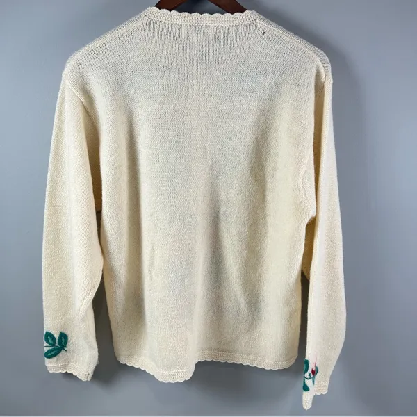 Orvis Manchester Vermont Antique 1940 100% Wool Cardigan Women’s Medium - Image 2