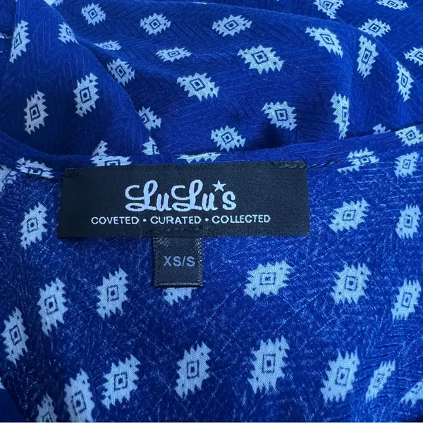 NWT Lulu’s Wander‎ West Navy Blue Southwest Print Maxi Dress Sz XS/S - Image 7