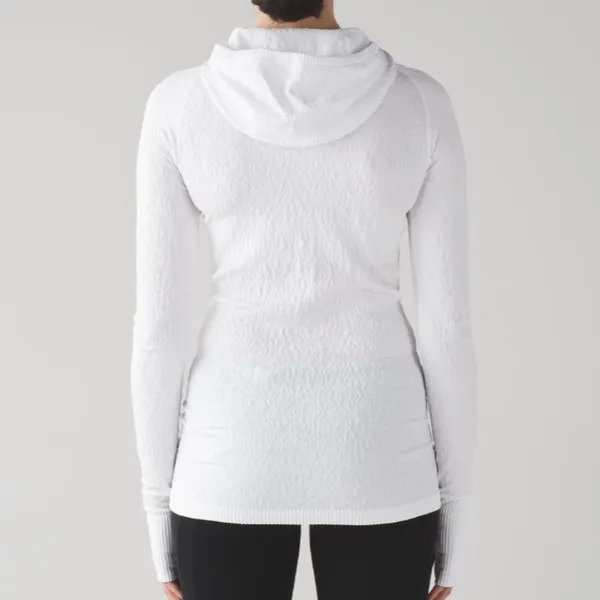 Lululemon Rest Less Textured Hooded Top White Womens - Image 8