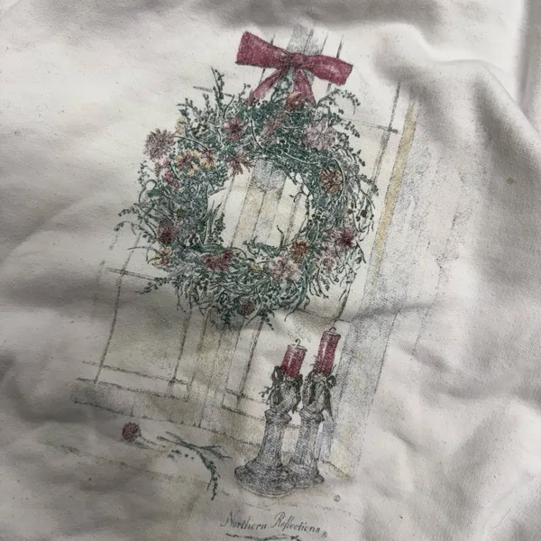 Vintage Northern Reflections Treasures Floral Christmas Wreath Crewneck Large - Image 2