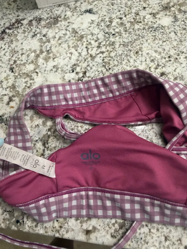 Alo Splendor Yoga Bra Gingham - Image 4