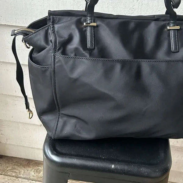 Kate Spade Kaylie Baby Bag Classic Black Nylon Tote Diaper Bag - Image 10