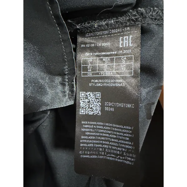Vintage Guess Los Angeles Black Satin Logo Jacquard Button Down Shirt Large - Image 10
