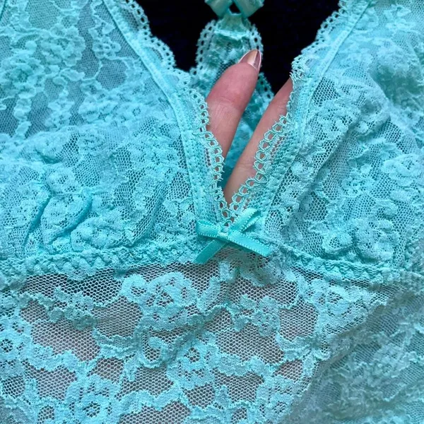 Victoria’s Secret Blue Lace Longline Bralette S - Image 3