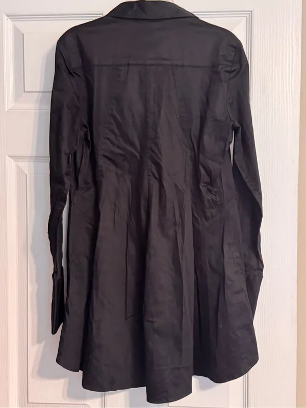 Etcetera Black Tailored Button Down Long Sleeve Collared Tunic Shirt Dress Sz 4 - Image 2