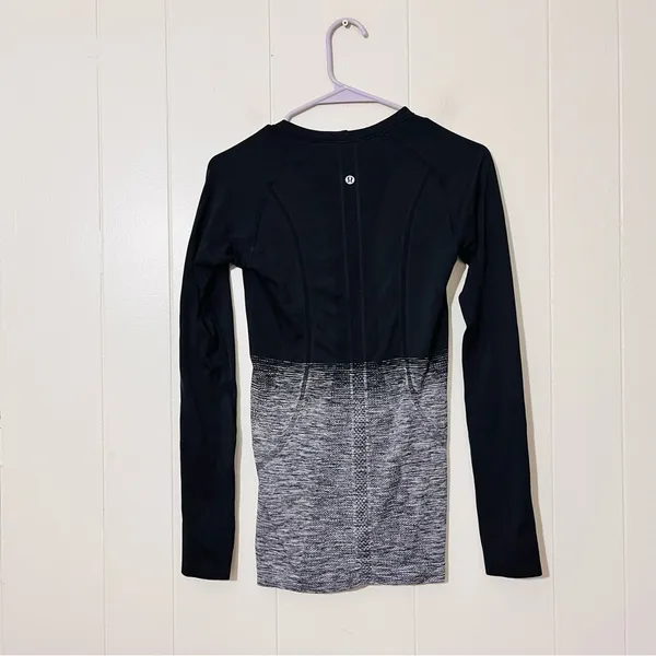 Lululemon Swiftly Tech Long Sleeve Crew Black Ombre Athletic Top 4 - Image 6