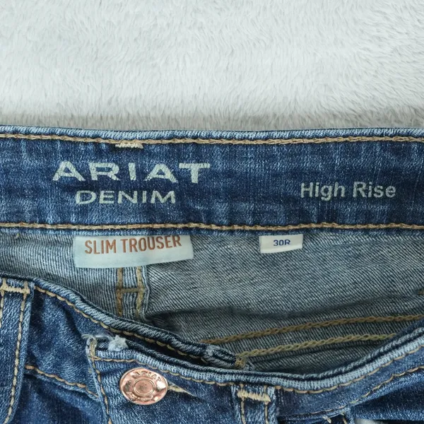 Ariat Slim Trouser Jeans Women 30R Blue High Rise Ella Wide Leg Western Cowgirl - Image 6