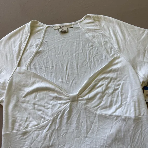 Vintage Y2K Michael Kors Bow Front Scoop Neck Top - Image 3