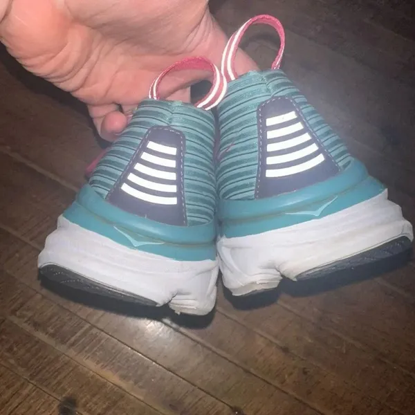 Hoka One One turquoise & pink athletic running 10 sneakers - Image 5